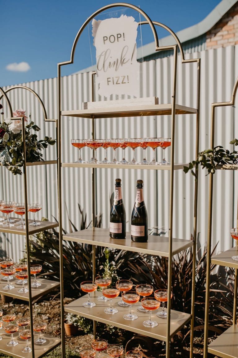 champagne-wall-for-south-african-destination-wedding