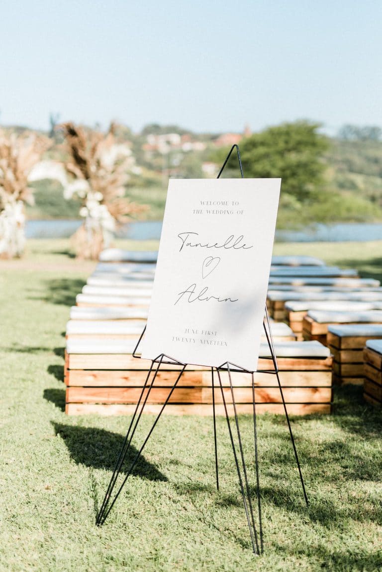 welcome sign for wedding ceremony