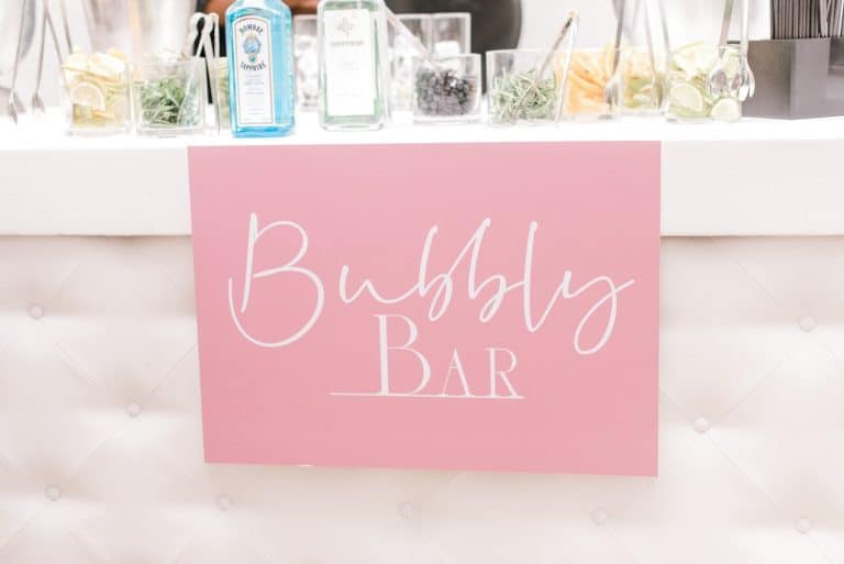 summer wedding bubbly bar sign