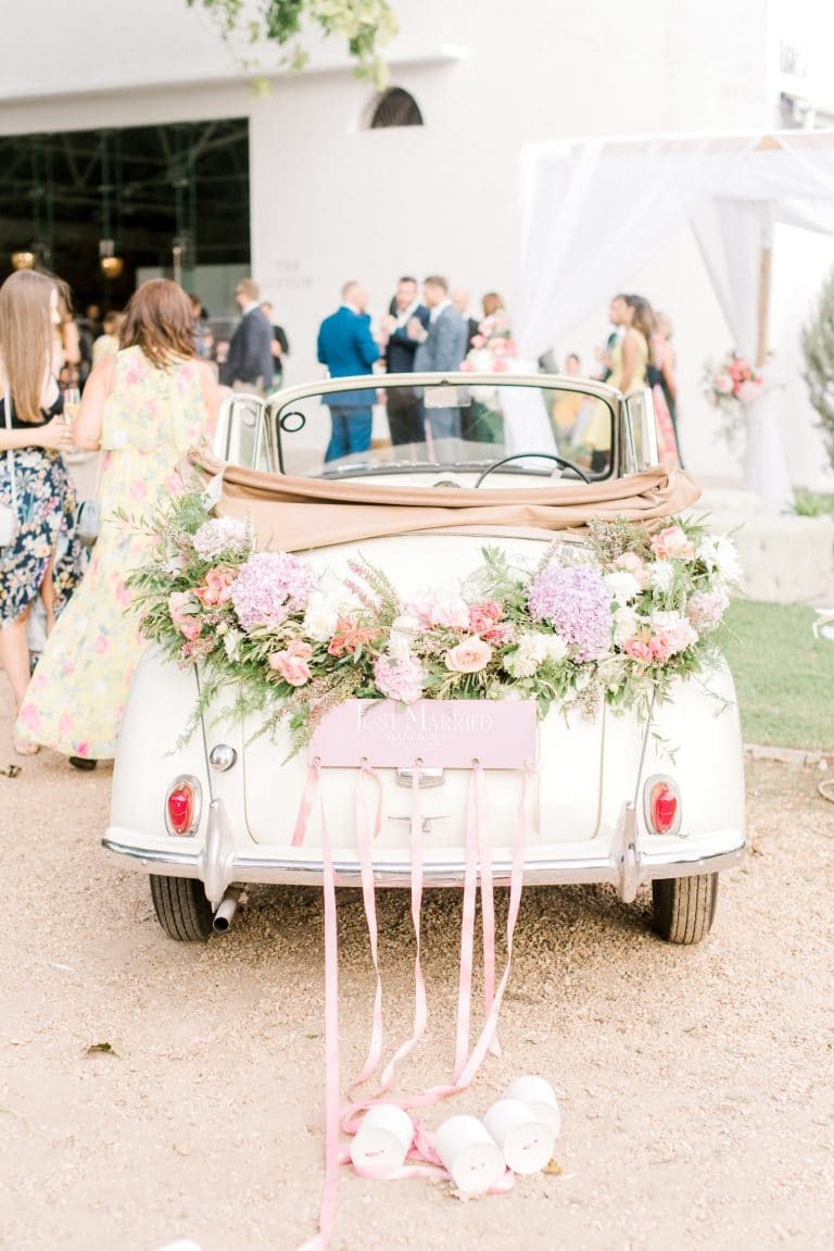 morris minor wedding getaway car