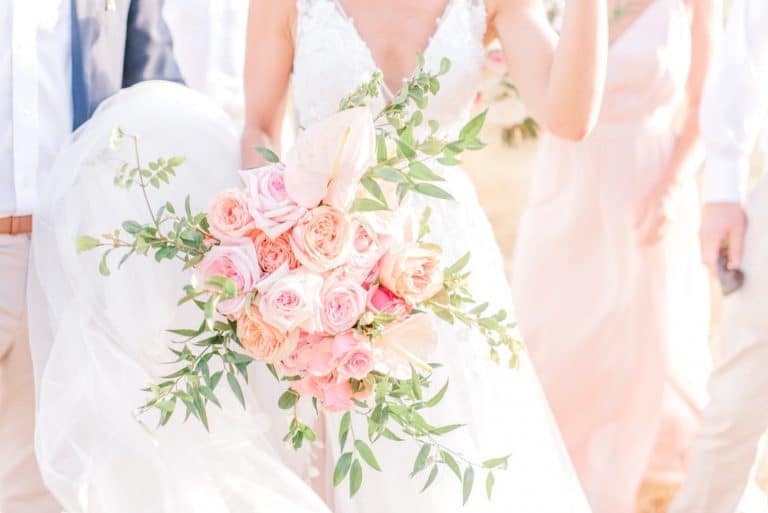 bridal bouquet coral and pink