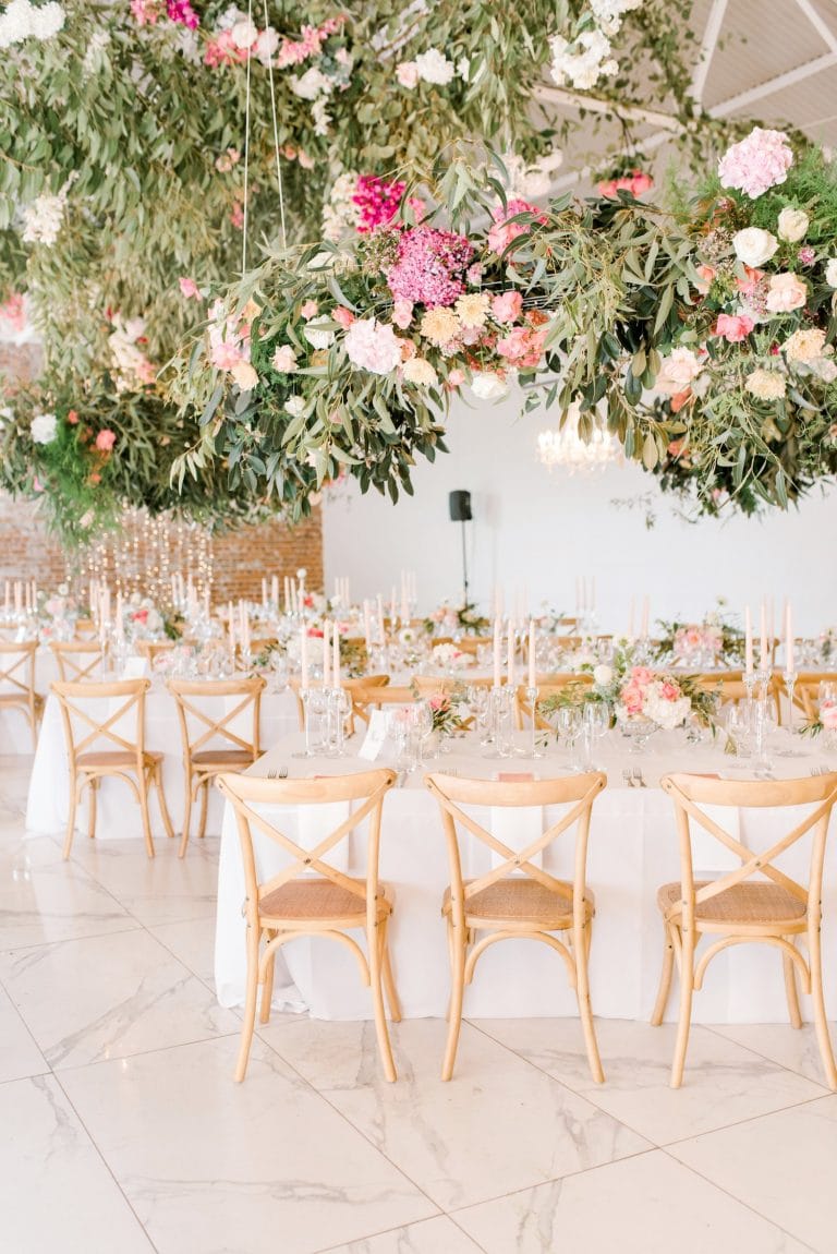 la paris pink wedding reception
