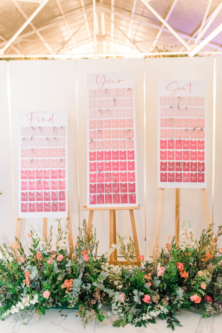ombre wedding seating charts