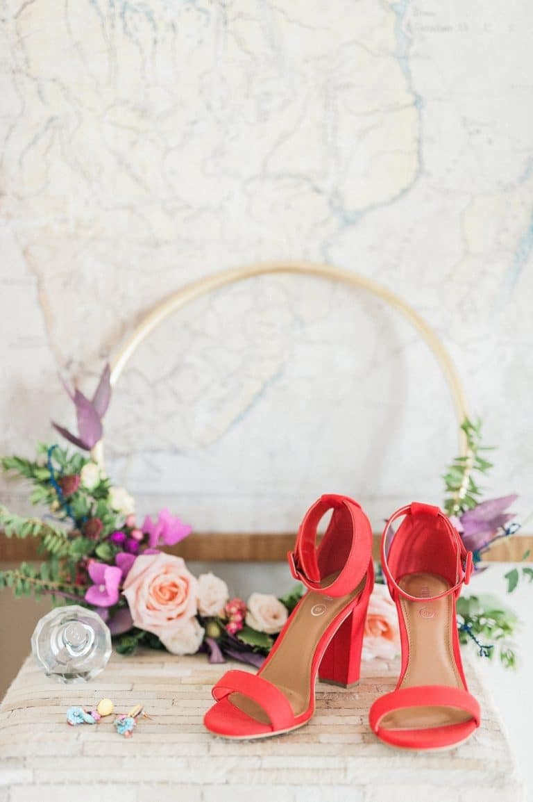 red wedding shoes