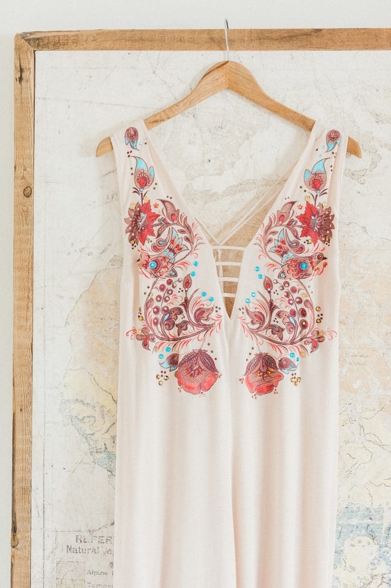 embroidered wedding dress for at-home wedding