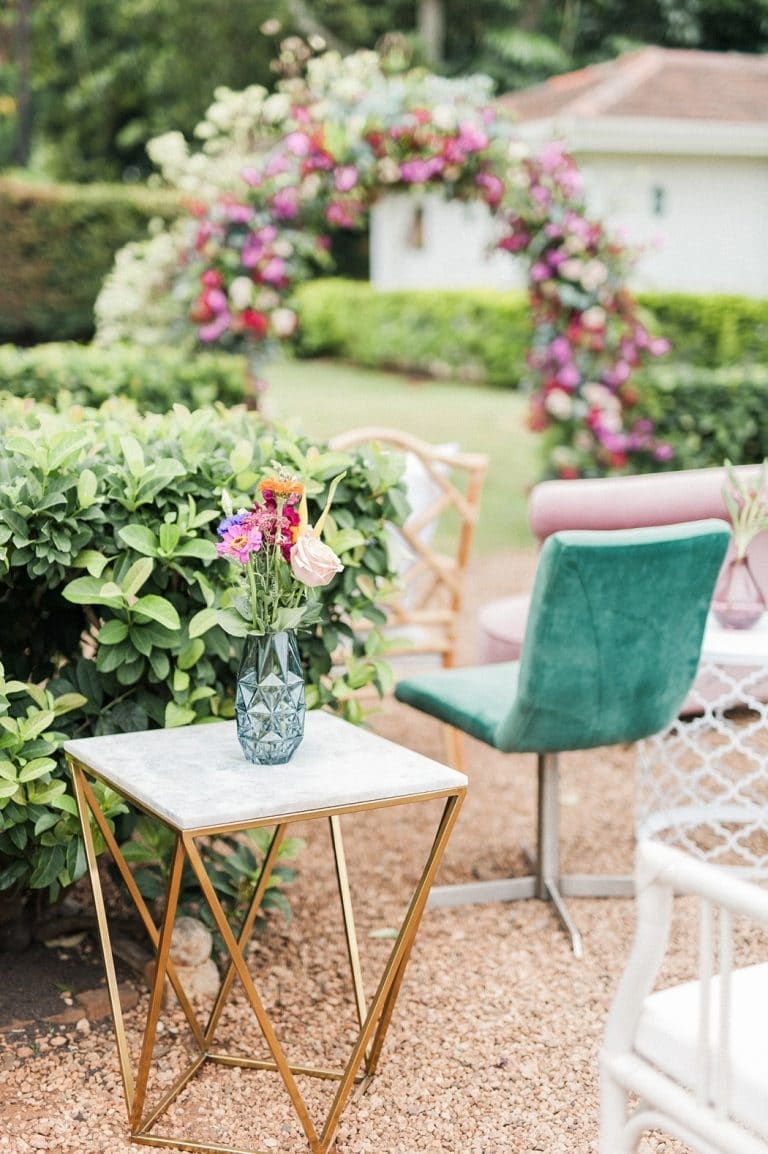 at-home wedding ceremony setup