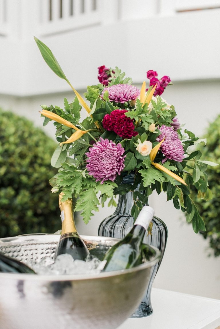 at-home garden wedding drinks