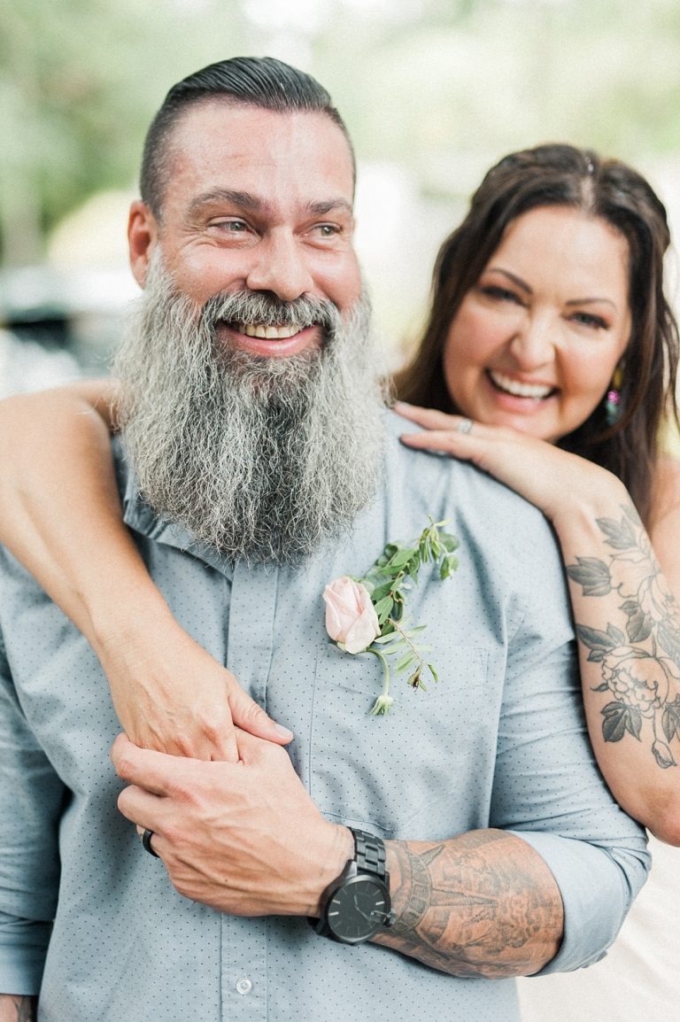 tattooed bride and groom