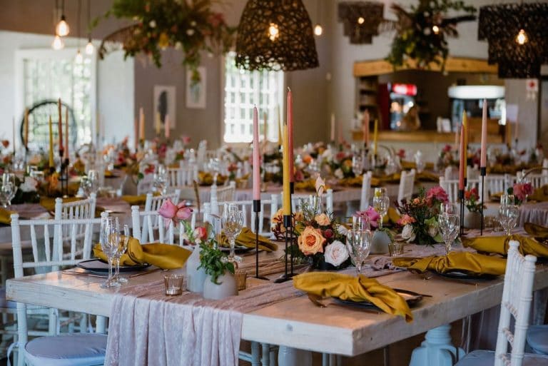 crushed velvet blush table runner