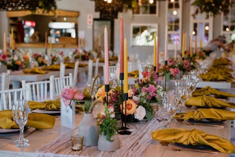 the groves wedding table décor