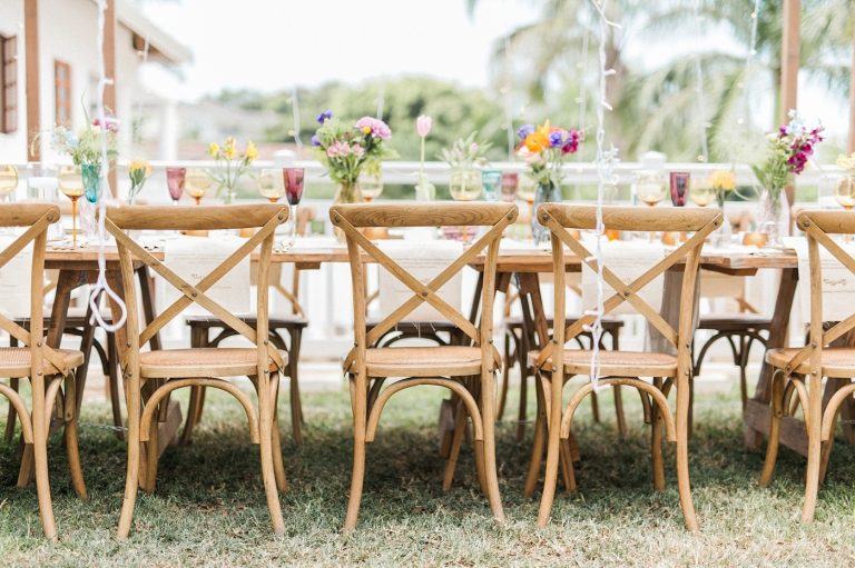 outdoor tables for at-home wedding