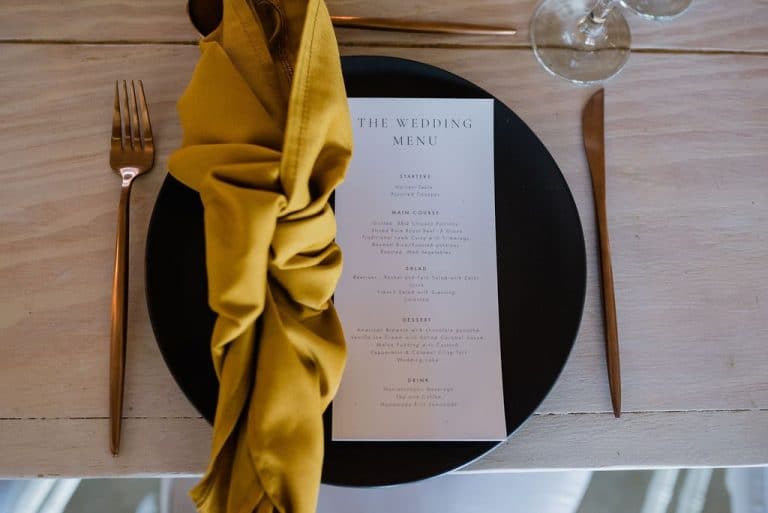 magnolia yellow napkins wedding reception