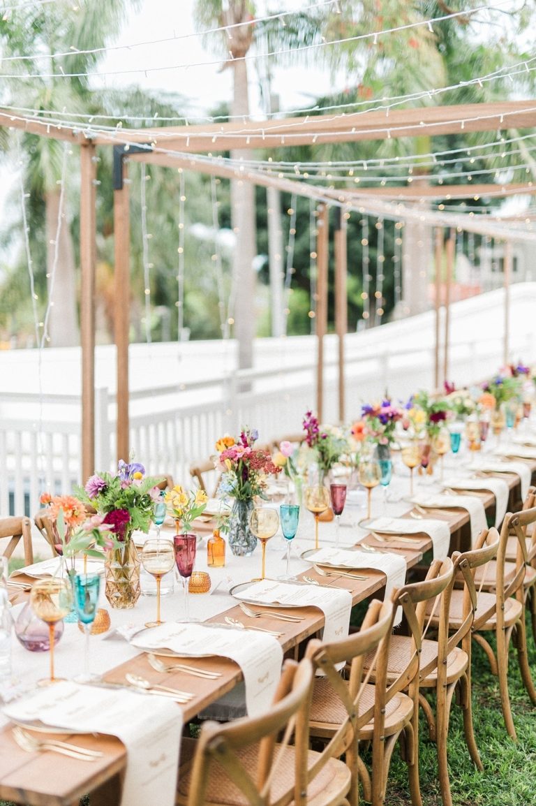 wooden pagodas at-home wedding