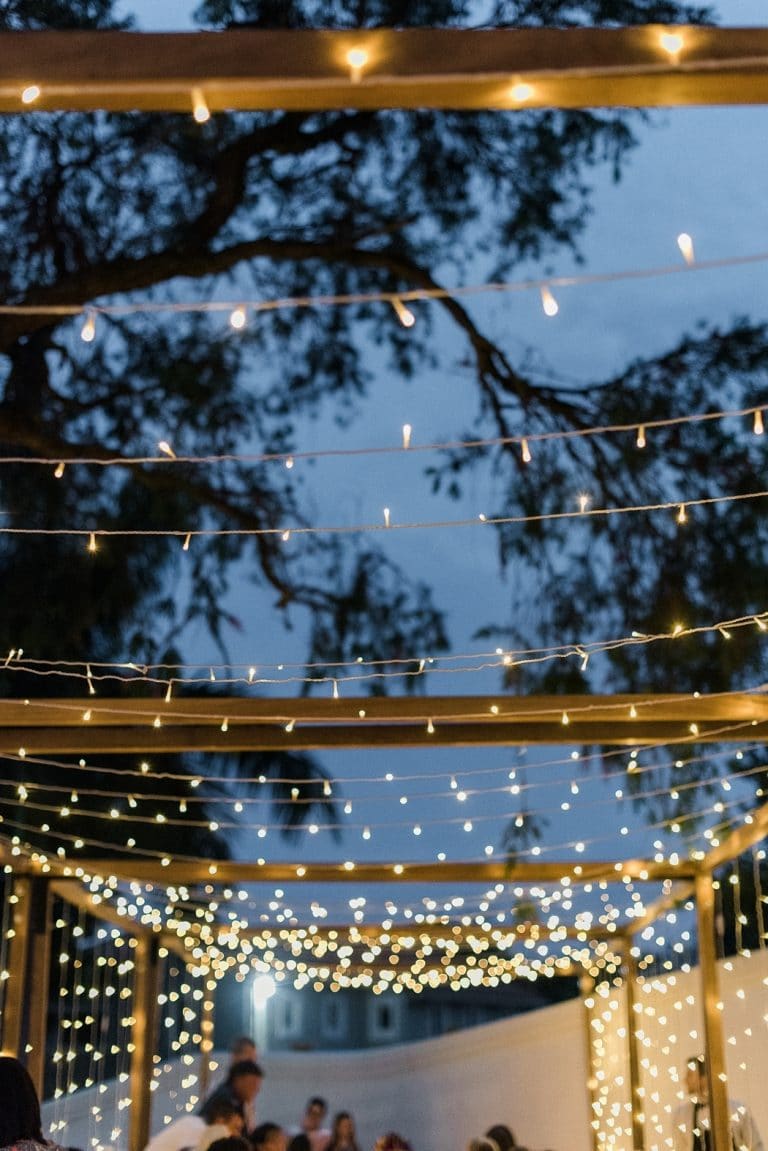 twinkle lights for garden wedding