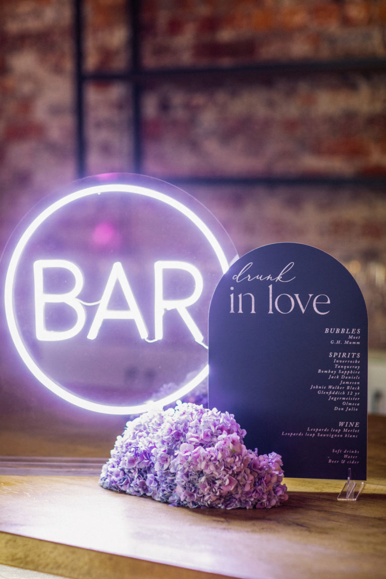 drunk in love wedding bar sign